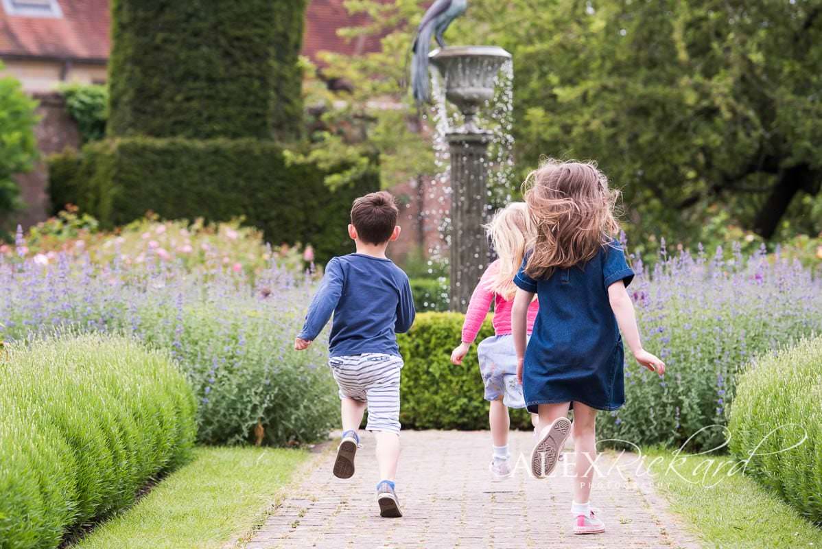 group of children running at Borde Hill Garden