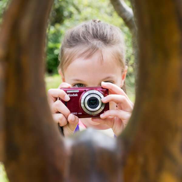 young girl on a photography course